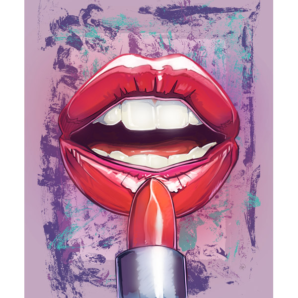 Red Lipstick on Blush