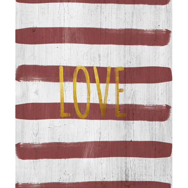 Love - Painted Maroon Stripes