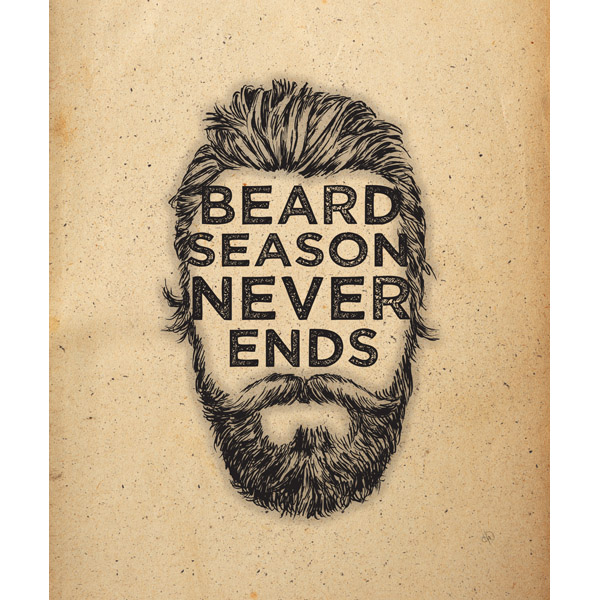 Beard Season Never Ends Black on Parchment