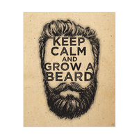 Keep Calm and Grow a Beard Black on Parchment