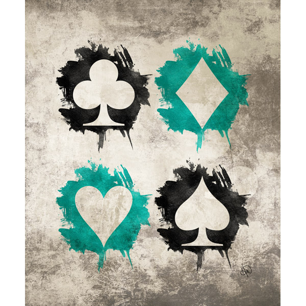 Grungy Cards Teal
