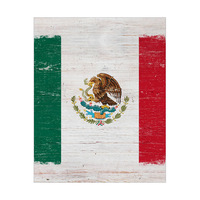 Mexico Flag on Wood