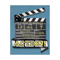 Clapperboard and Action Blue