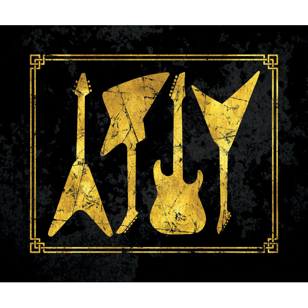 Gold Guitar Silhouettes