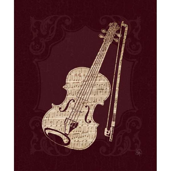Sheet Music Violin Red