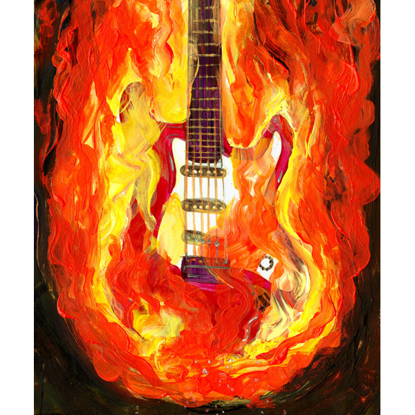 Flaming Guitar Alpha