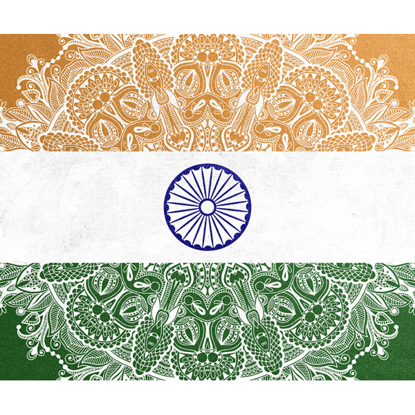 Flag of India - White Mandala 