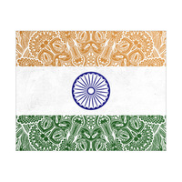 Flag of India - White Mandala 