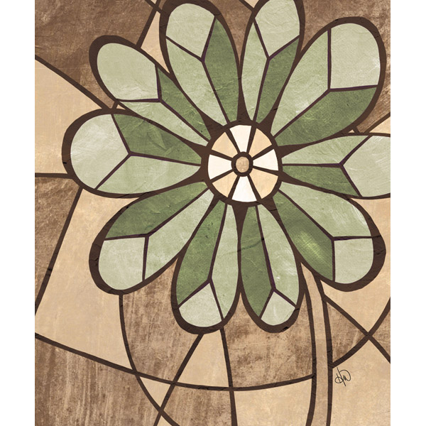 Neutral Stained Glass Flower Alpha