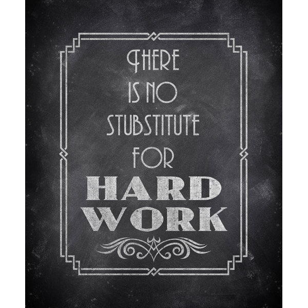 No Substitute For Hard Work - Chalkboard