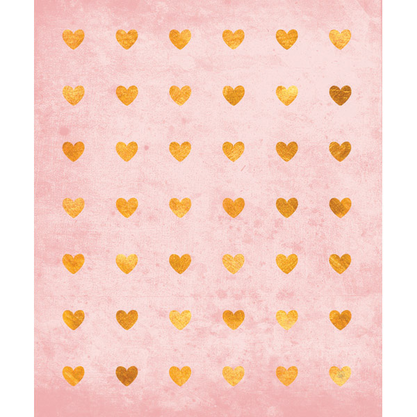 Golden Hearts on Pink