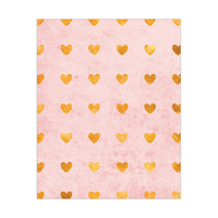 Golden Hearts on Pink