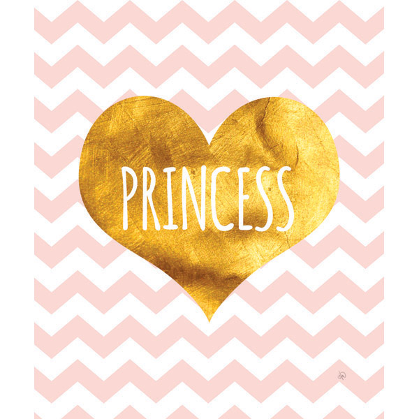 Golden Heart Princess on Pink