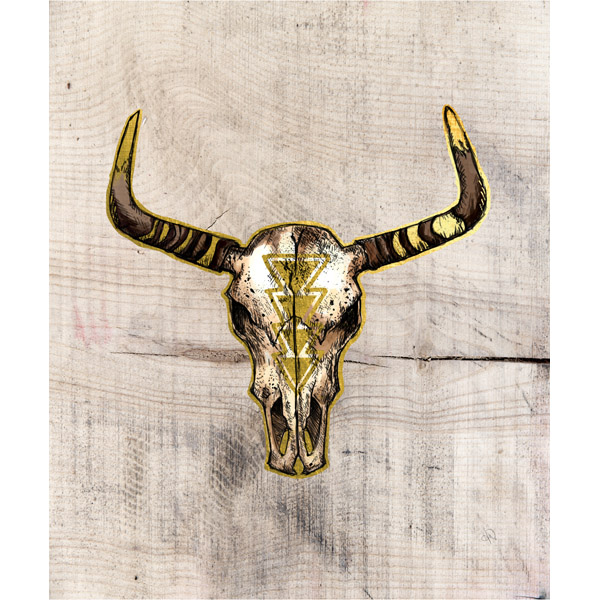 Gold on Bull Skull