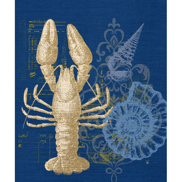 Damask Lobster Dark Blue