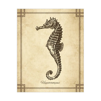 Vintage Seahorse Zoology Yellow