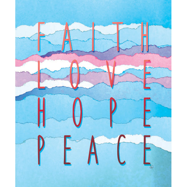Faith Love Hope Peace - Red