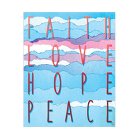 Faith Love Hope Peace - Red