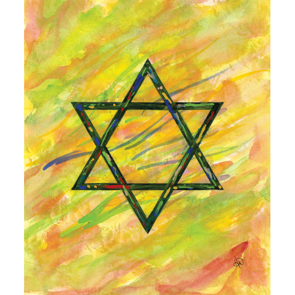 Watercolor Star Of David