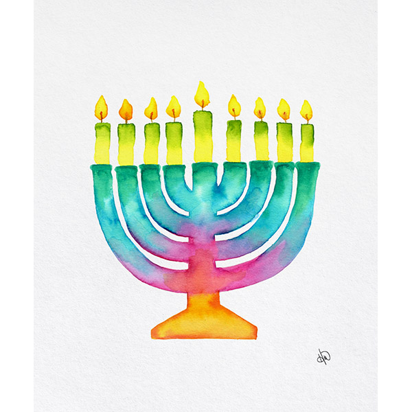 Watercolor Hanukkah