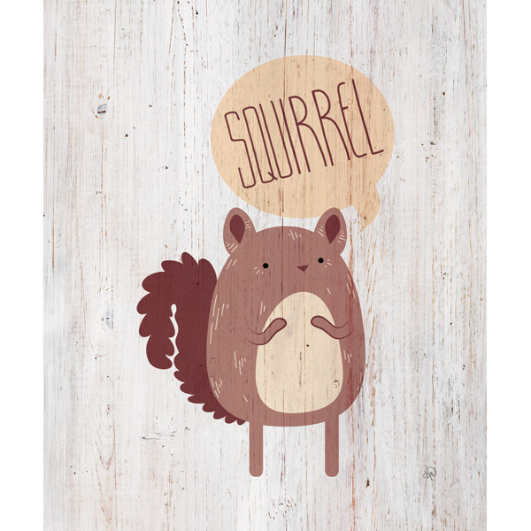 Squirrel on Wood