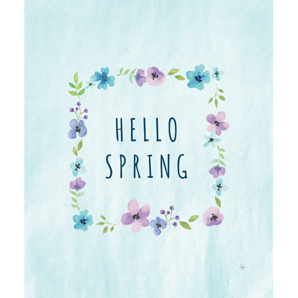 Hello Spring Blue Flower Frame