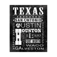 Texas Towns - Distressed Black