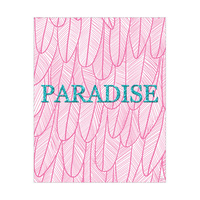 Paradise on Light Pink Feathers