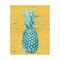 Blue Pineapple on Yellow 