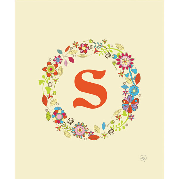 Flower Crown Letter S