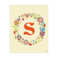 Flower Crown Letter S