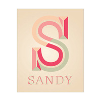 Pink Embossed Letter S