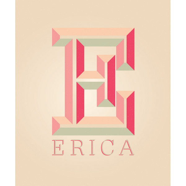 Pink Embossed Letter E