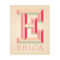 Pink Embossed Letter E