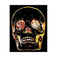 Yellow Scribble Skull