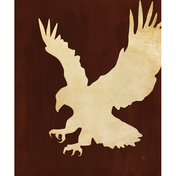 Eagle Silhouette on Brown