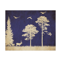 Forest Silhouette - Midnight Blue Wood