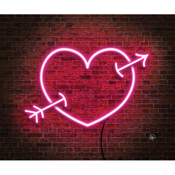 Neon Cupid Heart