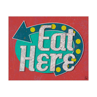 Eat Here Sign Red