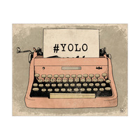YOLO Typewriter Pink