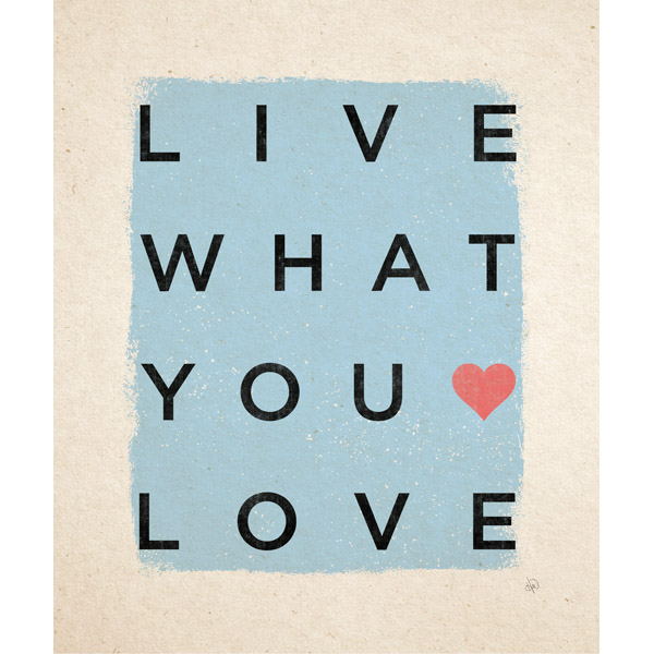 Live What You Love Stretch Text Blue And Pink