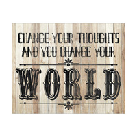 Change Your Thoughts Rustic Wood Black