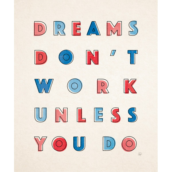 Dreams Work Offset Red And Blue
