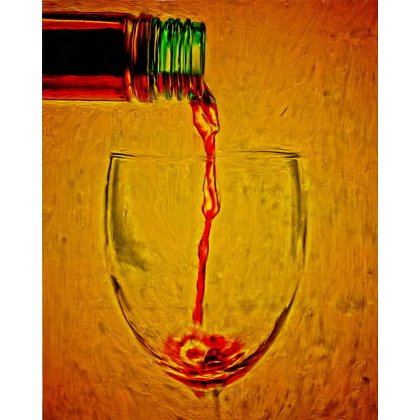 Wine and Glass - Orange