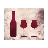 Distressed Red Bottle and Glasses