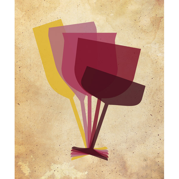 Tilting Wine Glasses - Sunny