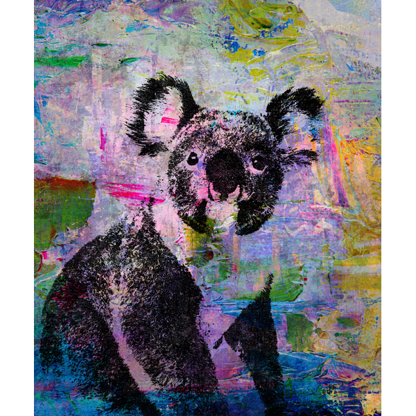 Abstract Paint - Black Koala